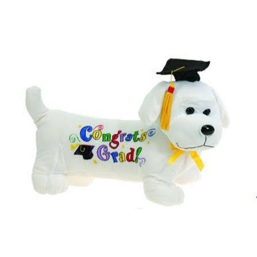 12" Autograph Graduation Weenie Dog  Black Cap & Tassel